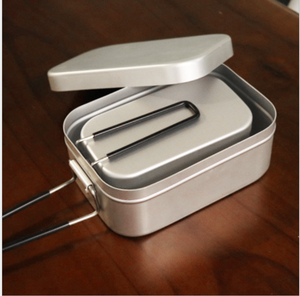 Lonchera Portátil para Exteriores de 800 ml y 1500 ml, Juego de 2 Piezas para 1 Persona, Recipiente de Aluminio Japonés de Material Grueso Seguridad para el Contacto con Alimentos - Product Image 2