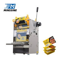 Machine de scellage alimentaire portable mini semi-automatique pour barquettes, scelleuse d'emballages plastiques pour bouteilles/canettes, usage bureautique et domestique, haute performance