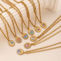 Collier protecteur en acier inoxydable plaqué or 18 carats avec lapin, fleur et trèfle à quatre feuilles peints et colorés – Nouvelle collection tendance