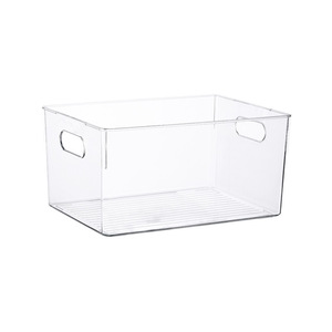 Transparent Book Storage Box Rectangle Desktop Organizer No Lid For Office Home Use 3 Sizes Solid Color Standing Type - Product Image 5