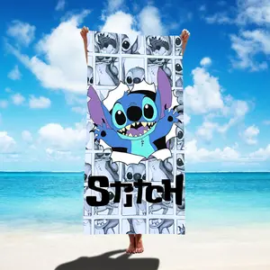 Meilleure vente Stitch Serviette de plage pour enfants Serviettes de bain pour enfants TV Show Cadeau pour garçons filles