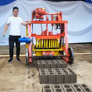 大轮子非洲移动摊铺机制造机自动砌块蛋水泥制砖机械乌干达