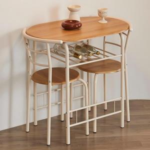 Table à manger en bois nordique moderne à quatre pieds Table à manger ovale bon marché marron meubles de maison Table à manger noire - Product Image 4