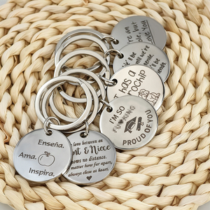 Porte-clés en métal de dessin animé avec logo de chat, design de créateur, pour Noël, code de sublimation, porte-clés en lettres, breloques en gros, porte-clés mignon - Product Image 4