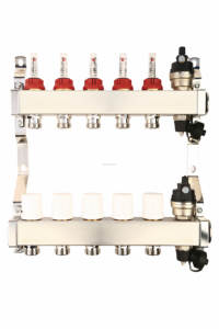 Коллектор водяного коллектора системы отопления из нержавеющей стали с расходомерами - Product Image 6