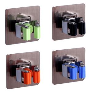 Crochet mural multifonctionnel en acier inoxydable, support d'organisation sans perçage, porte-balai, porte-serpillière, support de rangement, crochet mural - Product Image 5