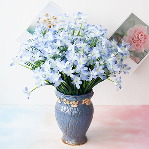 Venta al por mayor de 28 lirios artificiales en maceta para decoración floral de interiores del hogar. - Product Image 3