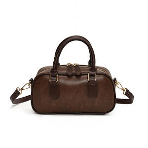 Wholesale <b>Small</b> Women's Round Capacity Handbags Custom Logo Pu Leather Solid Color <b>Purses</b> Women's Saddle Bags - Product Image 6