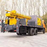 Hengwang 2025 plate-forme de forage de puits d'eau Diesel hydraulique nouvelle conception camion de forage monté avec moteur de pompe 200m 300m profondeurs de forage"