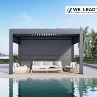 Pérgola Motorizada para Exteriores de 3x3, 3x4, 4x4, 6x4m, Servicio OEM, Impermeable, Protección UV, Sistema de Techo de Láminas Ecológico para Balcón