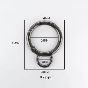 LFEDC Multi Sizes <span class=keywords><strong>Double</strong></span> O Ring Black Silver Gold Snap Spring O Shape Zinc Metal Alloy <span class=keywords><strong>Mousqueton</strong></span> for Bags Phones Backpacks - Product Image 6
