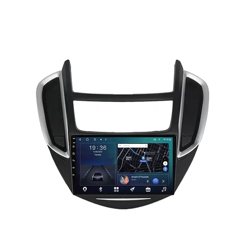 Sistem Android 9 inci, sistem pemutar Radio DVD multimedia mobil sentuhan penuh untuk Chevrolet Trax 2014 2015 2016 navigasi gps