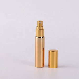 Gold Cylinder <b>Perfume</b> Bottle With Sprayer 5ml 10ml 15ml Cosmetic Packaging Tube Metal Roll On Sealing Fragrance Container - Product Image 1
