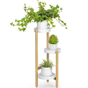 Bamboe Fabriek Staat Indoor 3 Tier Tall Hoek Plant Stand Houder & Plant Display Rack Voor Thuis