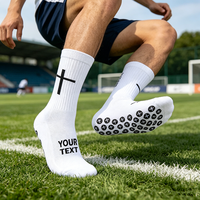 Chaussettes de football en coton personnalisées, absorbant les chocs, respirantes, mi-hautes, antidérapantes, unisexes, avec grip.