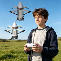 WGNRC CZ31 Jouets volants sans balais Star Ship, Fusée RC pliable, Voiture RC acrobatique, Jouets fusée spatiale RC avec fonction de pulvérisation