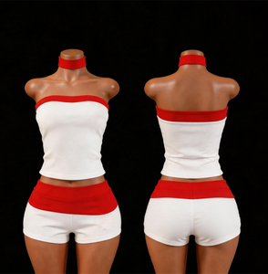 Ensemble 2 Pièces Hawaïen Tendance Personnalisé <span class=keywords><strong>pour</strong></span> <span class=keywords><strong>Femme</strong></span> – Haut Bandeau et Short en Coton Doux, Imprimé Léopard Hibiscus – <span class=keywords><strong>Tenue</strong></span> Estivale Chaude <span class=keywords><strong>pour</strong></span> Vacances 2026 - Product Image 4