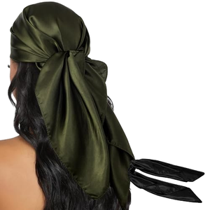 Écharpe carrée en satin <span class=keywords><strong>vert</strong></span> <span class=keywords><strong>émeraude</strong></span> de qualité supérieure pour femme, cadeau - Product Image 1