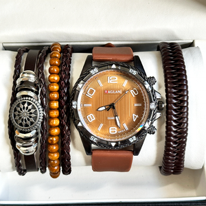 Set di 5 pezzi di lusso orologi Casual da uomo orologi da polso perfetti regalo per lui - Product Image 1