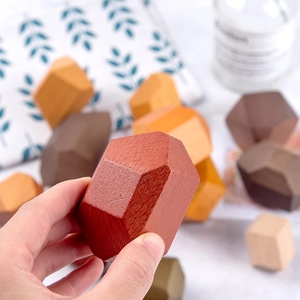 12 pezzi di grandi dimensioni in pietra di faggio Montessori blocco educativo giocattolo per bambini impilamento gioco di bilanciamento pietra in legno giocattolo regali - Product Image 6