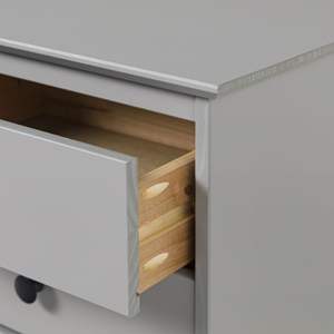 Table de chevet DB Antique à 3 tiroirs Design moderne de luxe Panneau en bois classique gris massif pour chargement sans fil d'appartement et d'hôpital - Product Image 5