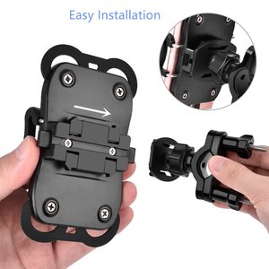 Support de guidon universel réglable à 360 angles support de téléphone de vélo en silicone extensible antichoc support de vélo stable réglable - Product Image 6