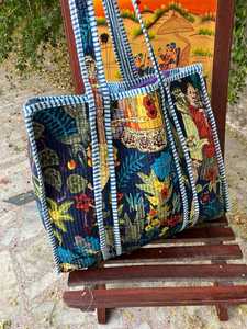 Bolso de Mano Acolchado de Algodón con Estampado de Bloques, Ideal para el Trabajo, Compras y Viajes - Product Image 2