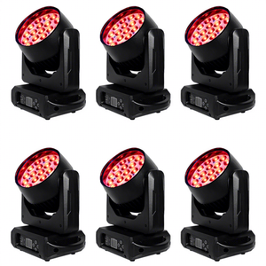 6pcs 19x15w DMX 19*15 RGBW 4in1 Zoom Wash LED Moving Head Light Dengan Flight Case - Product Image 1