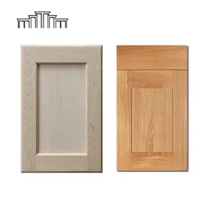 Painel plano de madeira quadrado sem acabamento, china sólida não pintado shaker mdf cozinha armário porta