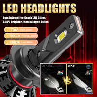 Bombilla LED para Coche AKE V32 Súper Brillante H1 H3 H7 H11 9005 9006 9012 Faros Delanteros LED para Coche H4 Luces LED para Coche 70 w