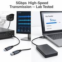 Cable de extensión blindado USB 3.0 tipo A macho a Micro-B macho para disco duro externo, cámara industrial y sistema de seguridad, 5 Gbps