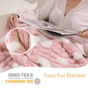 Vente flash : <span class=keywords><strong>Plaid</strong></span> pour adulte personnalisé, couleur unie, <span class=keywords><strong>fausse</strong></span> <span class=keywords><strong>fourrure</strong></span>, taille standard, pour canapé - Product Image 2