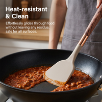 Spatule en silicone pour poêles antiadhésives, résistante à la chaleur, sans BPA, ustensile de cuisine, spatule solide pour poisson, œufs, crêpes, ODM OEM