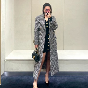 AIMEISI all'ingrosso Casual elegante Over the Kneee Jacquard giacca da cintura Plus Size giacca a vento lunga <span class=keywords><strong>Trench</strong></span> da donna cappotti invernali - Product Image 4