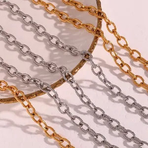 Promotion Custom Chunky Jewelry PVD Gold Plated Stainless Steel Necklace Cross Chain Body Jewelry Accessories