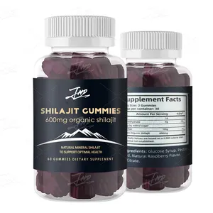 Fabricant d'équipement d'origine Marque privée 600mg 1000mg Gommes halal pur sans sucre Shilajit de l'Himalaya