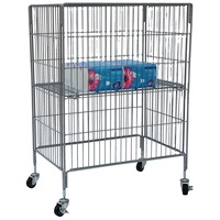 Présentoir promotionnel pour magasin de détail Support de vidage en fil métallique léger pliable avec roues