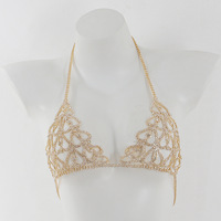 Ensemble de lingerie sexy en cristal pour femme : soutien-gorge et string avec chaînes de corps en strass