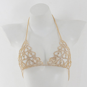 Sexy Bikini Lingerie Crystal Women Thong <strong>Panties</strong> Body Chain Rhinestone Bra and Thong Set Chains - Product Image 4