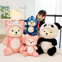Nouvelle Peluche Ours en Peluche Transformable de Qualité Export, en Coton PP, 31cm-50cm, pour Filles, ODM, Poupée Douillette, Cadeau Parfait