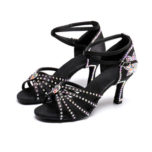 YCALCP Zapatos de Baile Latino para Niña Tacón Bajo Punta Abierta Profesionales de Salsa Tango Bachata, EM-930-XGG,Oro,EU 27