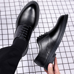 Chaussures Richelieu en cuir pour hommes à bout pointu, respirantes, avec semelle en caoutchouc, pour mariage, tenue de cérémonie et affaires, collection automne - Product Image 3
