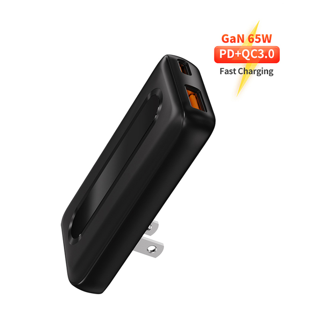 GaN 65W PD USB Charger Fast Charging Laptop Adapter EU US USB C Charger QC3.0 Wall Charger