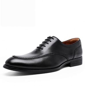 Nuevos Zapatos Formales de Negocios para Hombre, Elegantes, con Cordones, Punta en Pico, Aumentan la Altura, con Parte Superior de Cuero Genuino - Product Image 6