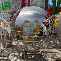 Jardin en métal en acier inoxydable globe sculpture