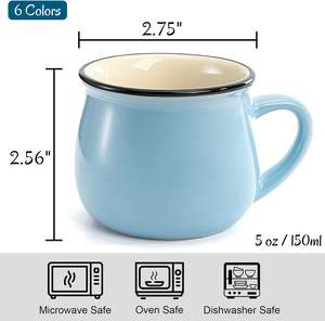 แก้วกาแฟเอสเปรสโซ่เซรามิกขนาดเล็กพร้อมที่จับสำหรับห้องครัวบาร์ - Product Image 6