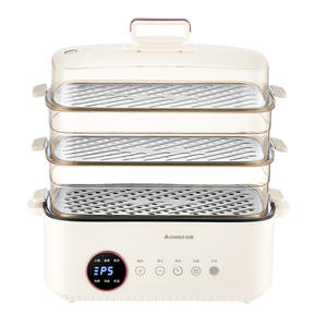 Vaporera eléctrica Chigo de 10L con tres niveles, tapa de vidrio templado y temporizador inteligente para uso doméstico - Product Image 1