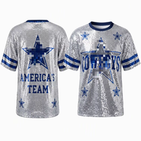 Nouvelle robe de maillot de football pour femme, design tendance, avec paillettes, pour les Dallas Cowboys