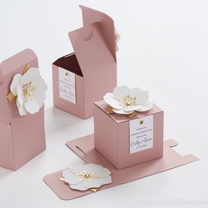 Scatole bomboniere <span class=keywords><strong>rosa</strong></span> con decorazioni floreali per matrimonio, festa nuziale, battesimo, compleanno e anniversario - Product Image 2