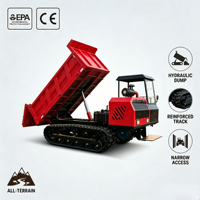 Ruibote Dumper sur chenilles compact diesel 5 tonnes HD tout-terrain pour la construction et l'exploitation minière, 42 kW, avec roulement